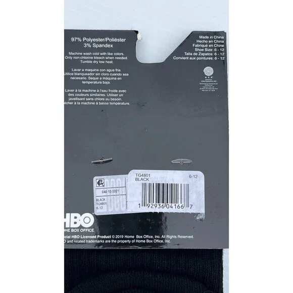 2x Game of Thrones Stark Men’s Athletic Crew Socks Black Size 6-12 2-Pack Each - Picture 5 of 8